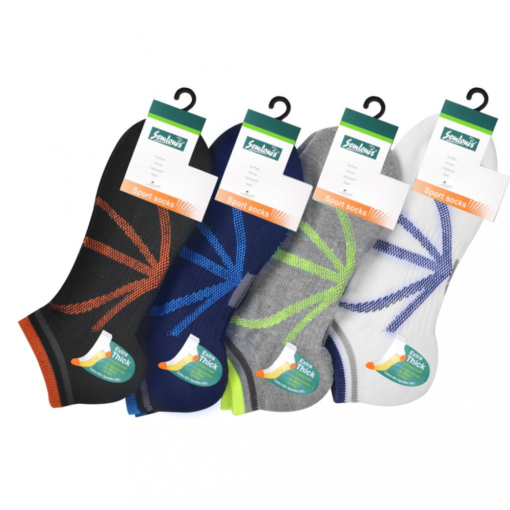 Semlouis 3 In 1 Sport Low Cut Cushion Base Socks - Sunburst Lines Semlouis 3 In 1 Sport Low Cut Cushion Base Socks - Sunburst Lines