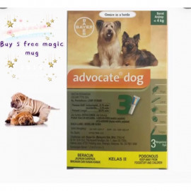 image of ADVOCATE SPOT ON FOR SMALL DOGS 4KG OR LESS (3 X .4ML PIPETTES) Buy 5 Free MUG