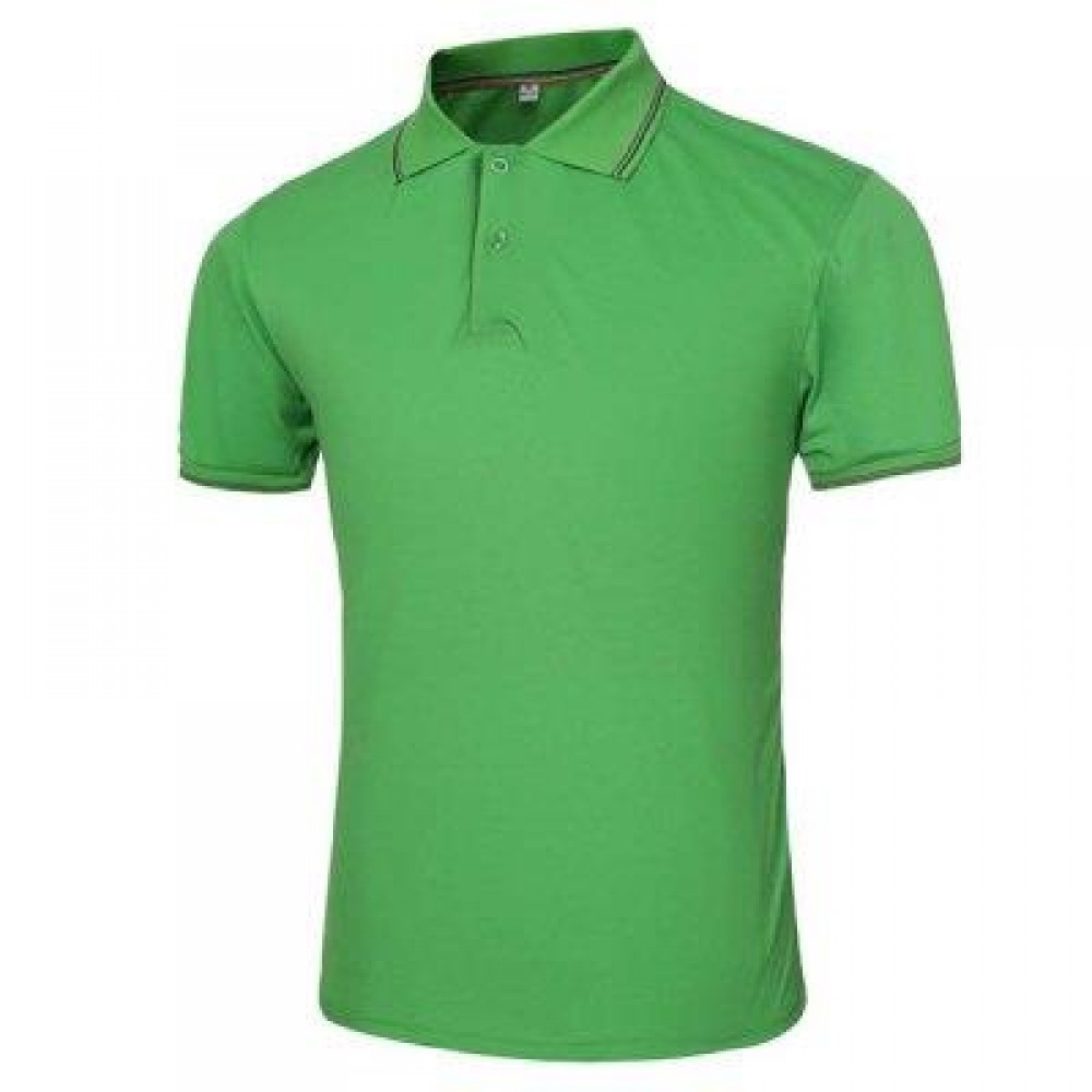 MALE SOLID COLOR TURN-DOWN COLLAR SHORT SLEEVE POLO SHIRT (GREEN) L MALE SOLID COLOR TURN-DOWN COLLAR SHORT SLEEVE POLO SHIRT (GREEN) L