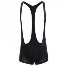 image of SEXY SUSPENDERS DESIGN SOLID COLOR MALE SOFT BOXERS (BLACK) M