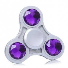 image of ZINC ALLOY FIDGET TOY FINGER SPINNER WITH FAUX CRYSTAL (PURPLE) 6*6*1.5CM