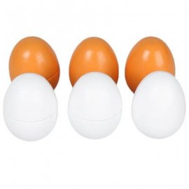 image of 6PCS WOODEN SIMULATION EGGS YOLK KITCHEN FOOD PRETEND PLAY FOR KIDS EDUCATIONAL TOY (COLORMIX) -