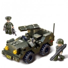 image of SLUBAN BUILDING BLOCKS EDUCATIONAL KIDS TOY DOUBLE BARREL OFF ROAD VEHICLE OF ARMY 102PCS (MIXCOLOR) 0