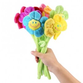 image of 8PCS COLORFUL BENDABLE STUFFED PLUSH FLOWER TOY NOVELTY BIRTHDAY CHRISTMAS GIFT (COLORMIX) One SIze