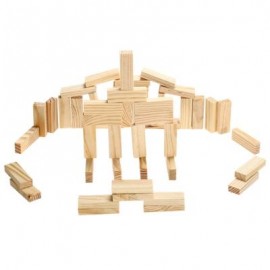 image of PILE STACKED HIGH BRICK TOY FOR KID EDUCATION - 48PCS / SET (WOOD) 5.00 x 5.00 x 15.00 cm