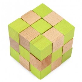 image of SQUARE PUZZLE EDUCATIONAL WOODEN INTERLOCK TOY CHRISTMAS PRESENT (COLORMIX) -