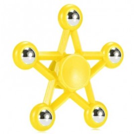 image of FIVE-POINTED STAR PLASTIC HAND SPINNER FUNNY STRESS RELIEVER RELAXATION GIFT (YELLOW) -