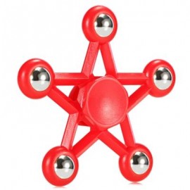 image of FIVE-POINTED STAR PLASTIC HAND SPINNER FUNNY STRESS RELIEVER RELAXATION GIFT (RED) -