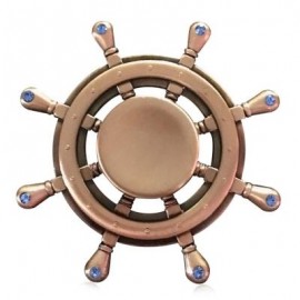 image of FIDDLE TOY RHINESTONE RUDDER FIDGET METAL SPINNER (ROSE GOLD) -