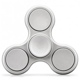 image of TRI-WING MATTE SURFACE ADHD FIDGET SPINNER STRESS RELIEF PRODUCT ADULT FIDGETING TOY (SILVER) -