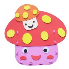 image of KID STEREOSCOPIC STICKER PEN CONTAINER HANDMADE STICKUP EDUCATIONAL TOY (PINK, MUSHROOM) Mushroom
