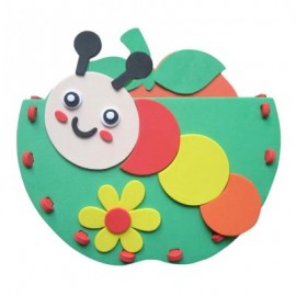 image of KID STEREOSCOPIC STICKER PEN CONTAINER HANDMADE STICKUP EDUCATIONAL TOY (GREEN, CATERPILLAR) Caterpillar