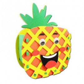 image of KID STEREOSCOPIC STICKER PEN CONTAINER HANDMADE STICKUP EDUCATIONAL TOY (YELLOW, PINEAPPLE) Pineapple