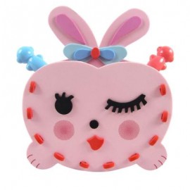 image of KID STEREOSCOPIC STICKER PEN CONTAINER HANDMADE STICKUP EDUCATIONAL TOY (PINK, RABBIT) Rabbit