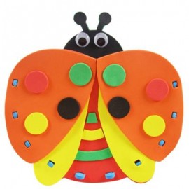 image of KID STEREOSCOPIC STICKER PEN CONTAINER HANDMADE STICKUP EDUCATIONAL TOY (ORANGE, LADYBIRD) Ladybird