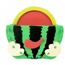 image of KID STEREOSCOPIC STICKER PEN CONTAINER HANDMADE STICKUP EDUCATIONAL TOY (GREEN, WATERMELON) Watermelon