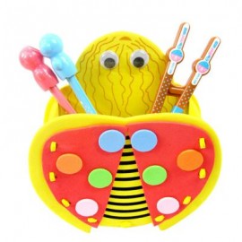 image of KID STEREOSCOPIC STICKER PEN CONTAINER HANDMADE STICKUP EDUCATIONAL TOY (YELLOW, LADYBIRD) Ladybird