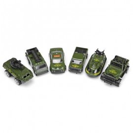 image of 6PCS MINI VEHICLE DIE-CAST MODEL CAR 1:64 SCALE CHILDREN TOYS (ARMY GREEN) 0