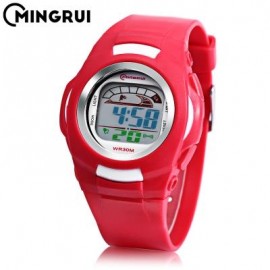 image of MINGRUI 8522 KIDS DIGITAL MOVT WATCH LED LIGHT DATE DAY CHRONOGRAPH DISPLAY 3ATM WRISTWATCH (RED) 0