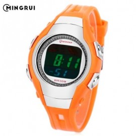 image of MINGRUI 8505 KIDS DIGITAL MOVT WATCH LED LIGHT DATE DAY CHRONOGRAPH DISPLAY 3ATM WRISTWATCH (SWEET ORANGE) 0
