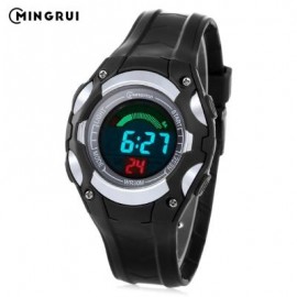 image of MINGRUI 8528019 KIDS DIGITAL WATCH LED LIGHT DATE DAY CHRONOGRAPH ALARM DISPLAY 3ATM WRISTWATCH (BLACK) 0