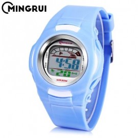 image of MINGRUI 8522 KIDS DIGITAL MOVT WATCH LED LIGHT DATE DAY CHRONOGRAPH DISPLAY 3ATM WRISTWATCH (AZURE) 0