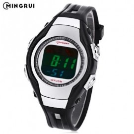 image of MINGRUI 8505 KIDS DIGITAL MOVT WATCH LED LIGHT DATE DAY CHRONOGRAPH DISPLAY 3ATM WRISTWATCH (BLACK) 0