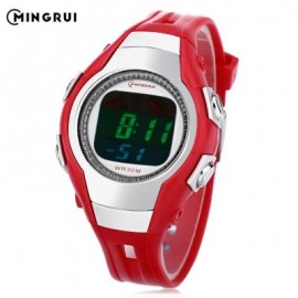 image of MINGRUI 8505 KIDS DIGITAL MOVT WATCH LED LIGHT DATE DAY CHRONOGRAPH DISPLAY 3ATM WRISTWATCH (RED) 0