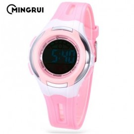 image of MINGRUI MR - 8545071 KIDS DIGITAL MOVT WATCH LED LIGHT DATE DAY CHRONOGRAPH 3ATM WRISTWATCH (PINK) 0