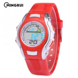 image of MINGRUI MR - 8530021 KIDS DIGITAL MOVT WATCH LED LIGHT DATE DAY CHRONOGRAPH 3ATM WRISTWATCH (RED) 0
