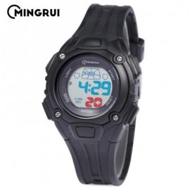 image of MINGRUI MR - 8548013 KIDS DIGITAL MOVT WATCH LED LIGHT DATE DAY CHRONOGRAPH 3ATM WRISTWATCH (BLACK) 0