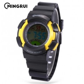 image of MINGRUI MR - 8540061 KIDS DIGITAL MOVT WATCH LED LIGHT DATE DAY CHRONOGRAPH 3ATM WRISTWATCH (YELLOW) 0
