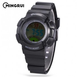 image of MINGRUI MR - 8540061 KIDS DIGITAL MOVT WATCH LED LIGHT DATE DAY CHRONOGRAPH 3ATM WRISTWATCH (BLACK) 0
