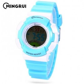 image of MINGRUI MR - 8540061 KIDS DIGITAL MOVT WATCH LED LIGHT DATE DAY CHRONOGRAPH 3ATM WRISTWATCH (LAKE BLUE) 0