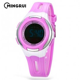 image of MINGRUI MR - 8545071 KIDS DIGITAL MOVT WATCH LED LIGHT DATE DAY CHRONOGRAPH 3ATM WRISTWATCH (PURPLE) 0
