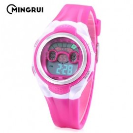 image of MINGRUI MR - 8580059 KIDS DIGITAL CALENDAR 3ATM WRISTWATCH (ROSE RED) 0