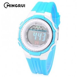 image of MINGRUI MR - 8555096 KIDS DIGITAL MOVT WATCH LED LIGHT DATE DAY ALARM CHRONOGRAPH 3ATM WRISTWATCH (LAKE BLUE) 0