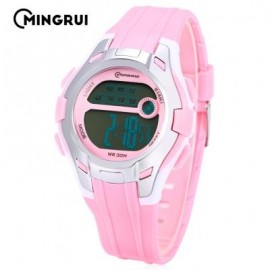 image of MINGRUI MR - 8561112 KIDS DIGITAL WATCH LED CALENDAR STOPWATCH ALARM CHILDREN WRISTWATCH (PINK) 0