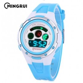 image of MINGRUI MR - 8558095 KIDS DIGITAL MOVT WATCH LED LIGHT DATE DAY CHRONOGRAPH 3ATM WRISTWATCH (LAKE BLUE) 0
