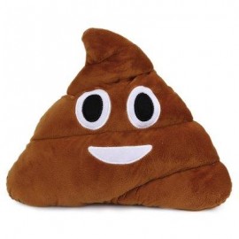 image of 33CM EMOJI SMILEY EMOTION ROUND THROW PILLOW STUFFED PLUSH SOFT TOY (COFFEE) POOP