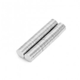 image of 100PCS 8 X 8 X 1MM N52 STRONG CYLINDER NDFEB MAGNET BIRTHDAY DIY INTELLIGENT GIFT (SILVER) -
