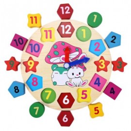 image of EDUCATIONAL TOY WITH CARTOON PATTERN DIGITAL BLOCKS CLOCK FOR BABY (COLORMIX) One Size