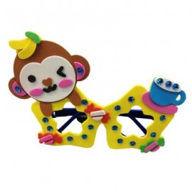 image of CHILDREN CARTOON STEREOSCOPIC GLASSES HANDMADE STICKUP EDUCATIONAL TOY (YELLOW, MONKEY) Monkey