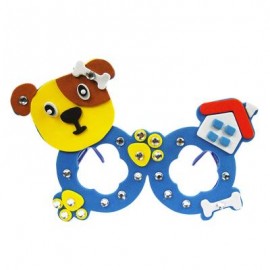 image of CHILDREN CARTOON STEREOSCOPIC GLASSES HANDMADE STICKUP EDUCATIONAL TOY (BLUE, DOG) Dog