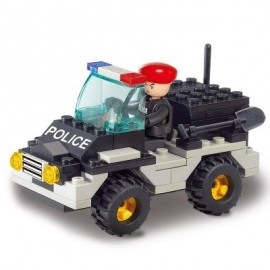 image of SLUBAN BUILDING BLOCKS EDUCATIONAL KIDS TOY RIOT POLICE JEEP CAR 88PCS (MIXCOLOR) 0
