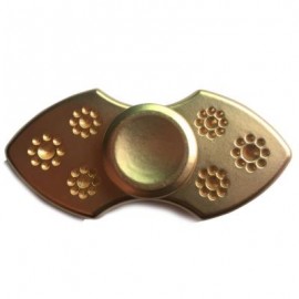 image of FLOWER FINGER GYRO NOVELTY STRESS RELIEF TOY METAL FIDGET SPINNER (GOLDEN) -
