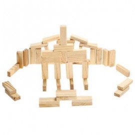 image of PILE STACKED HIGH BRICK TOY FOR KID EDUCATION - 48PCS / SET (LIGHT YELLOW) -