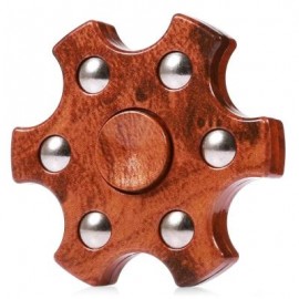 image of COLORFUL HEXAGON FIDGET SPINNER ADHD STRESS RELIEF TOY RELAXATION GIFT FOR ADULTS (BROWN) -