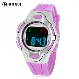 image of MINGRUI 8502 KIDS DIGITAL MOVT WATCH LED LIGHT DATE DAY CHRONOGRAPH DISPLAY 3ATM WRISTWATCH (PURPLE) 0