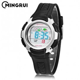 image of MINGRUI 8520 KIDS DIGITAL MOVT WATCH LED LIGHT DATE DAY CHRONOGRAPH DISPLAY 3ATM WRISTWATCH (BLACK) 0